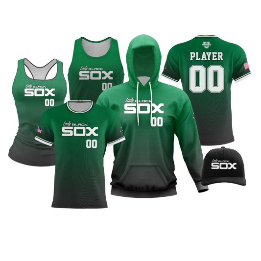 Lady Black Sox Performance Dri Tech Design ~ Ombre Green Black