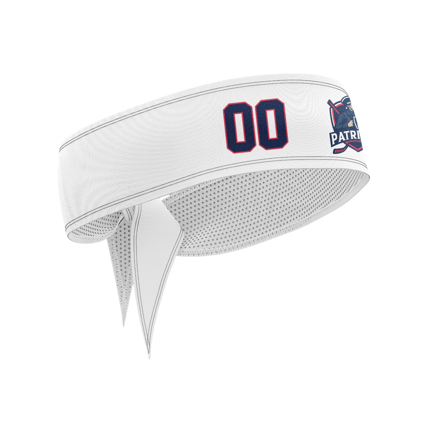 Patriots Ice Hockey Dri Tech Custom Headband {White}