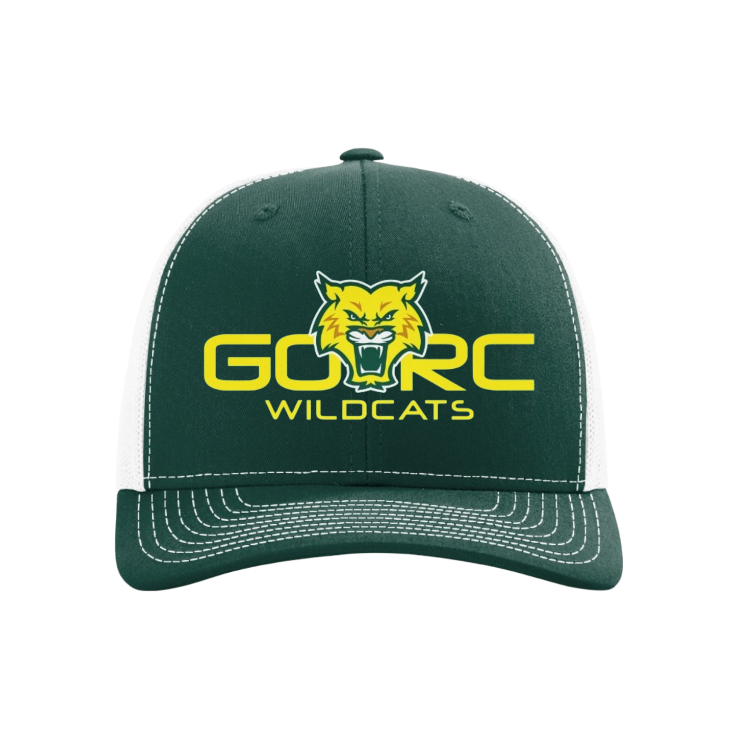 GORC Wildcats Embroidered Hat ~ Dark Green/White Wildcat Logo w Wording GORC {Snapback}