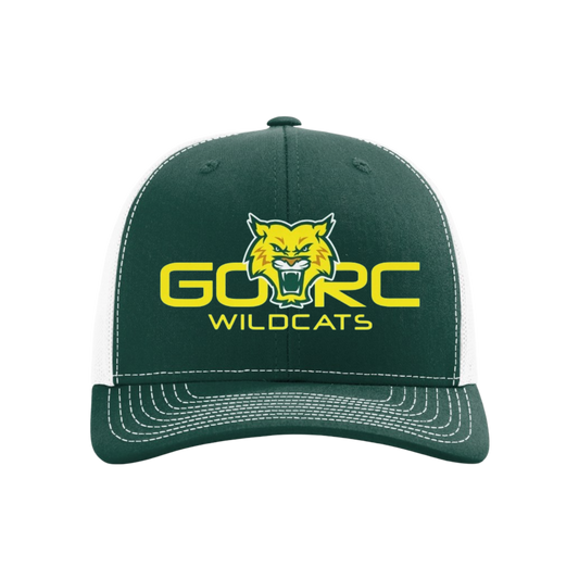 GORC Wildcats Embroidered Hat ~ Dark Green/White Wildcat Logo w Wording GORC {Snapback}