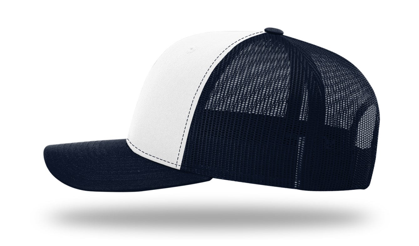 The Kent School Embroidered Hat ~ White and Navy Mesh ~ Kent School Patch