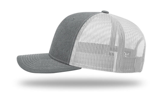 "KAOS" 3D Puff Embroidered Hat ~ Heather Grey and White