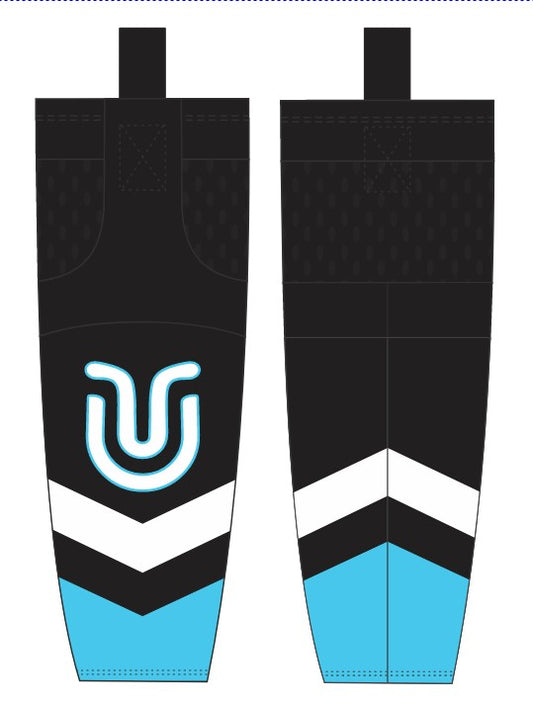 Underground Ice Hockey Socks - Black Teal/White