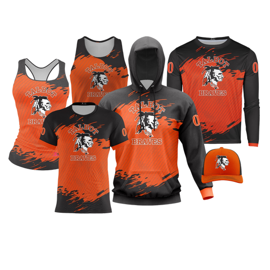 Talbot Braves Football Performance Dri Tech Design ~ Central Logo