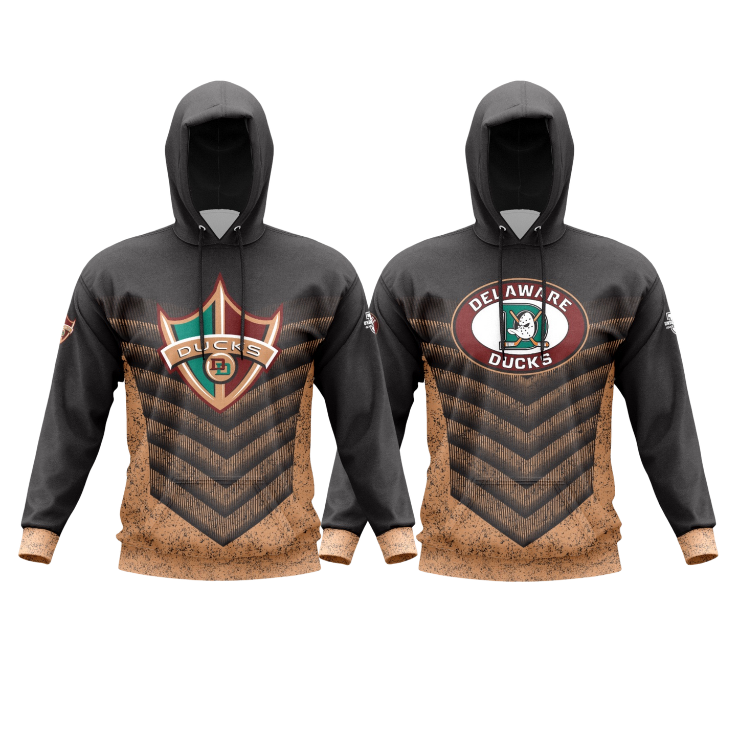 Delaware Ducks Performance Dri Tech Apparel ~ Ducks Logo Design {Black/Gold}