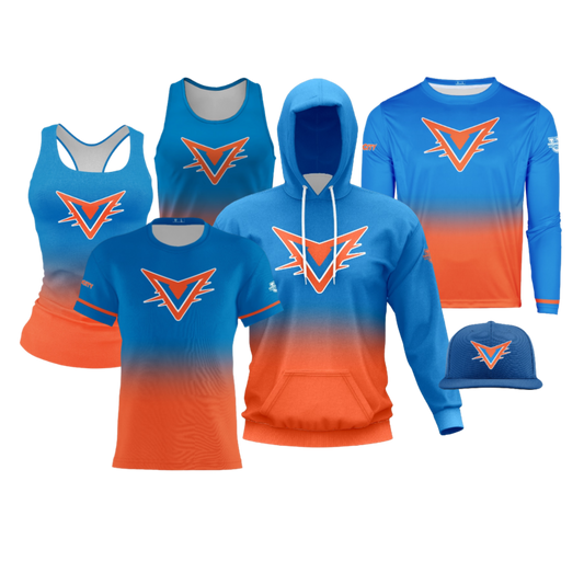 Eastern Shore Velocity Performance Dri Tech Design ~ Blue Orange Ombre