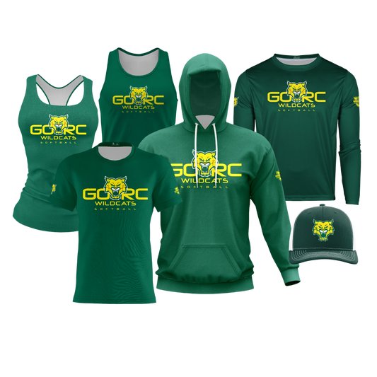 GORC Wildcats Softball Performance Dri Tech Design ~ Player Jersey Replica {Solid Green}
