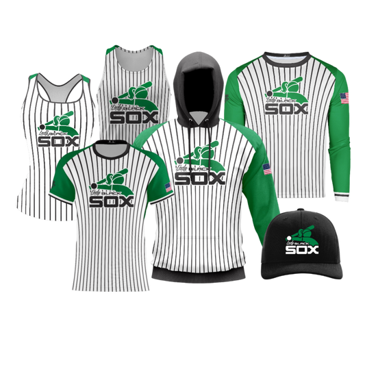 Lady Black Sox Performance Dri Tech Design ~ White Pinstripes