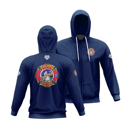 Orchard Beach Performance Full-Zip Hoodie ~ Zeus Logo (Navy)