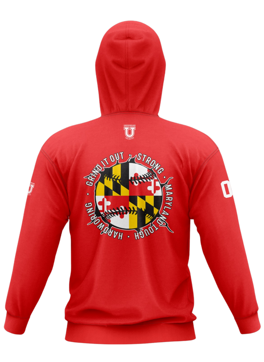 UU MD Integrity Performance Hoodie ~ Old School Logo {Red}