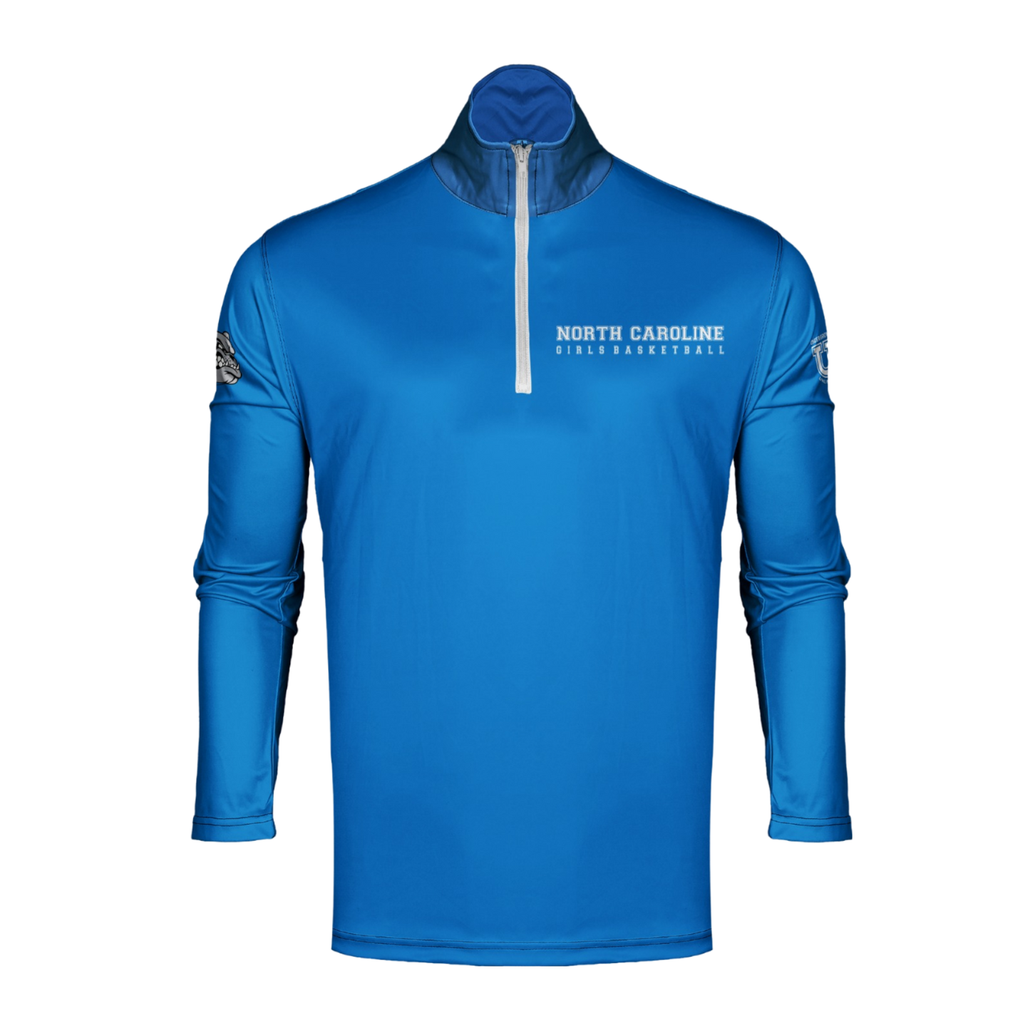 North Caroline Dri Tech Performance 1/4 Zip Pullover ~ NC Girls Basketball {Blue}