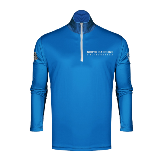 North Caroline Dri Tech Performance 1/4 Zip Pullover ~ NC Girls Basketball {Blue}