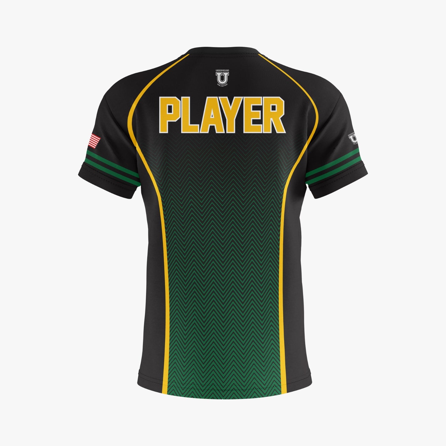 QA Dri Tech T-Shirt ~ Green Wave Fade