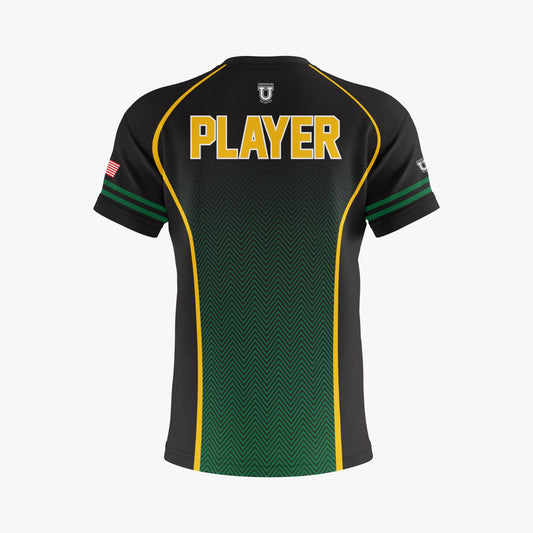 QA Dri Tech T-Shirt ~ Green Wave Fade