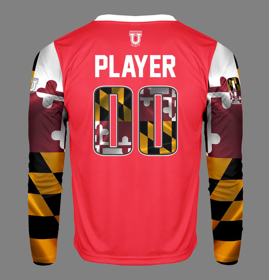 Maryland Heat Pro Performance Long Sleeve ~ Red Maryland Flag