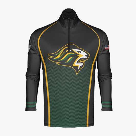 QA Dri Tech Performance 1/4 Zip Pullover ~ Green Wave Fade