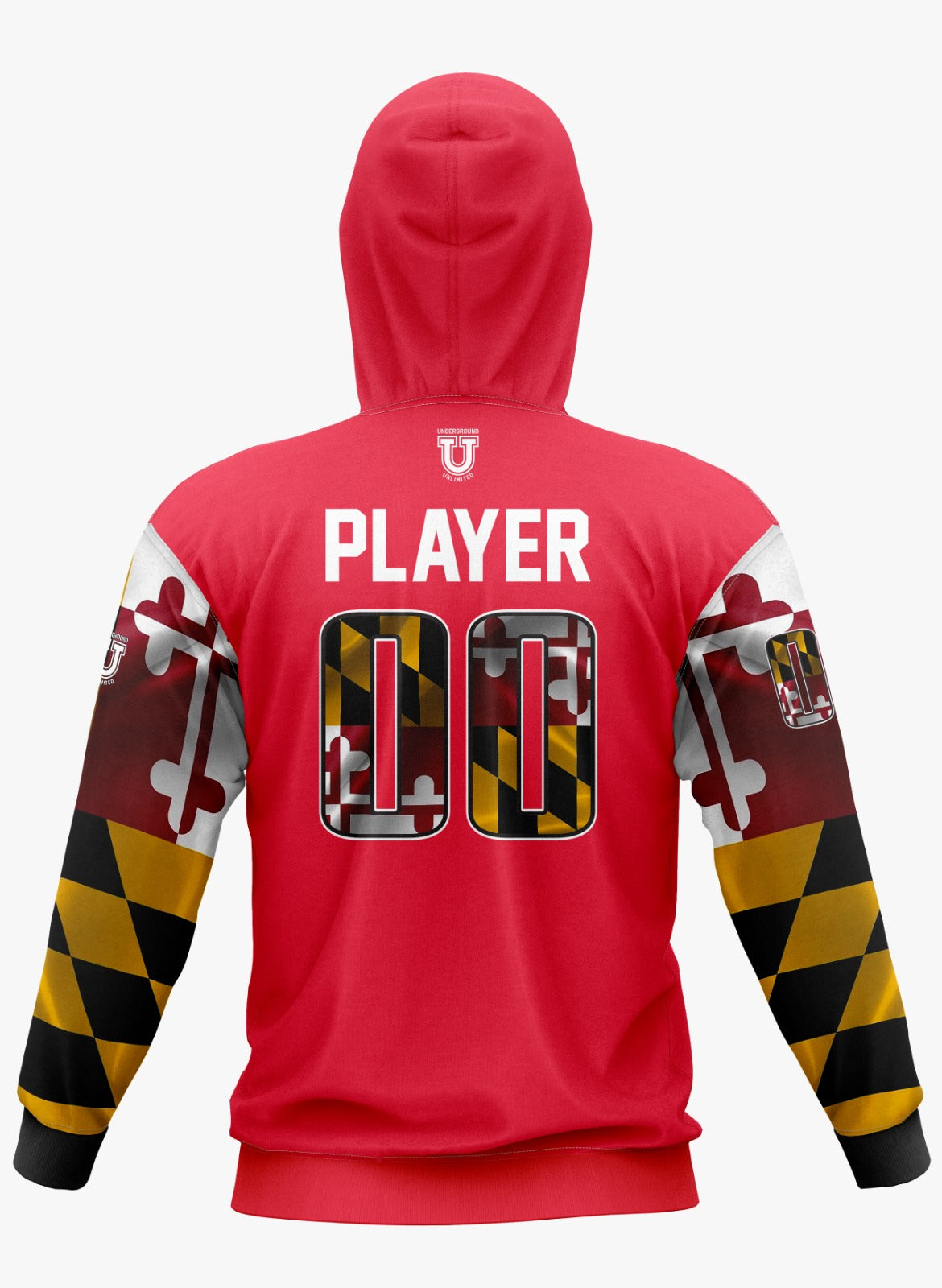 Maryland Heat Performance Hoodie ~ Red Maryland Flag