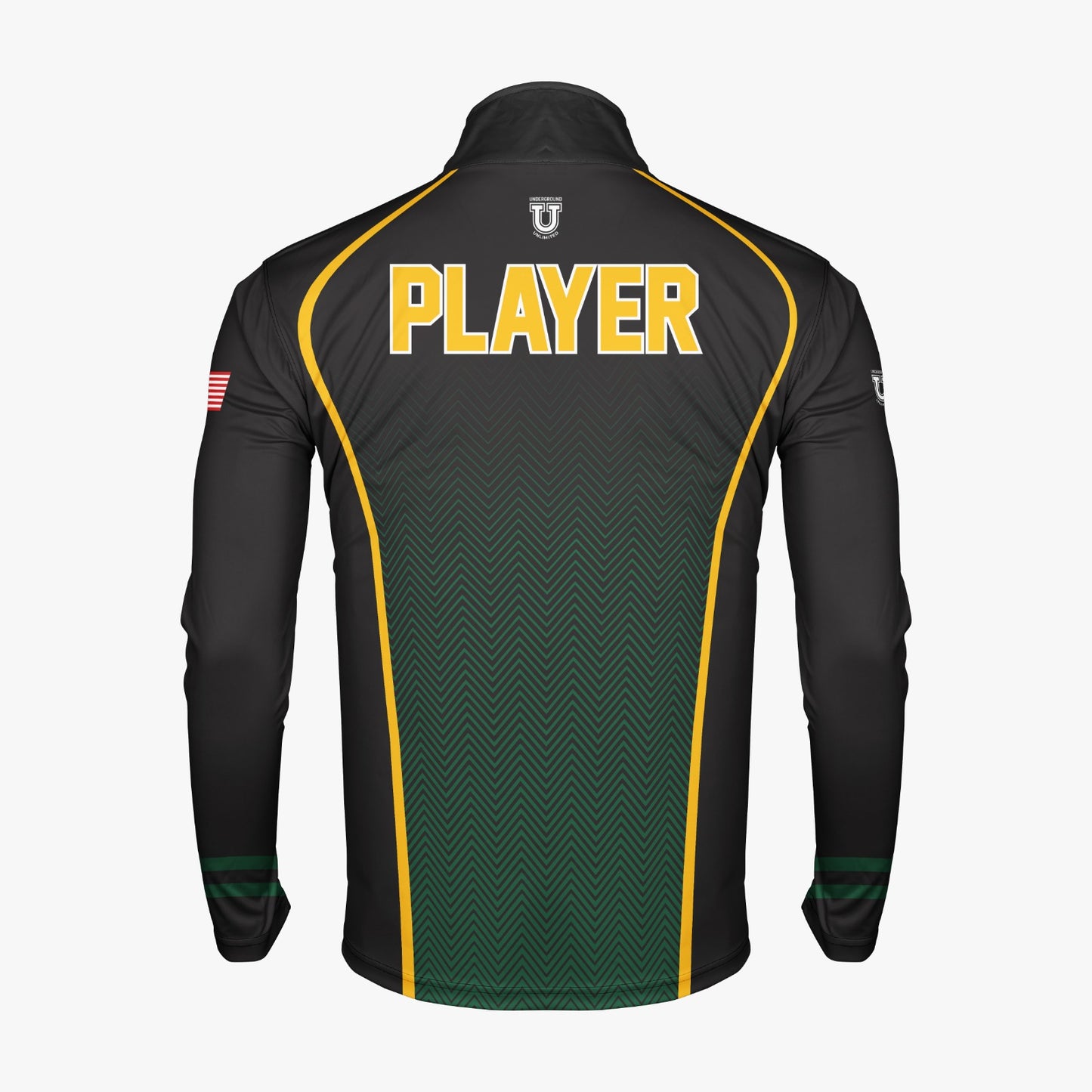 QA Dri Tech Performance 1/4 Zip Pullover ~ Green Wave Fade