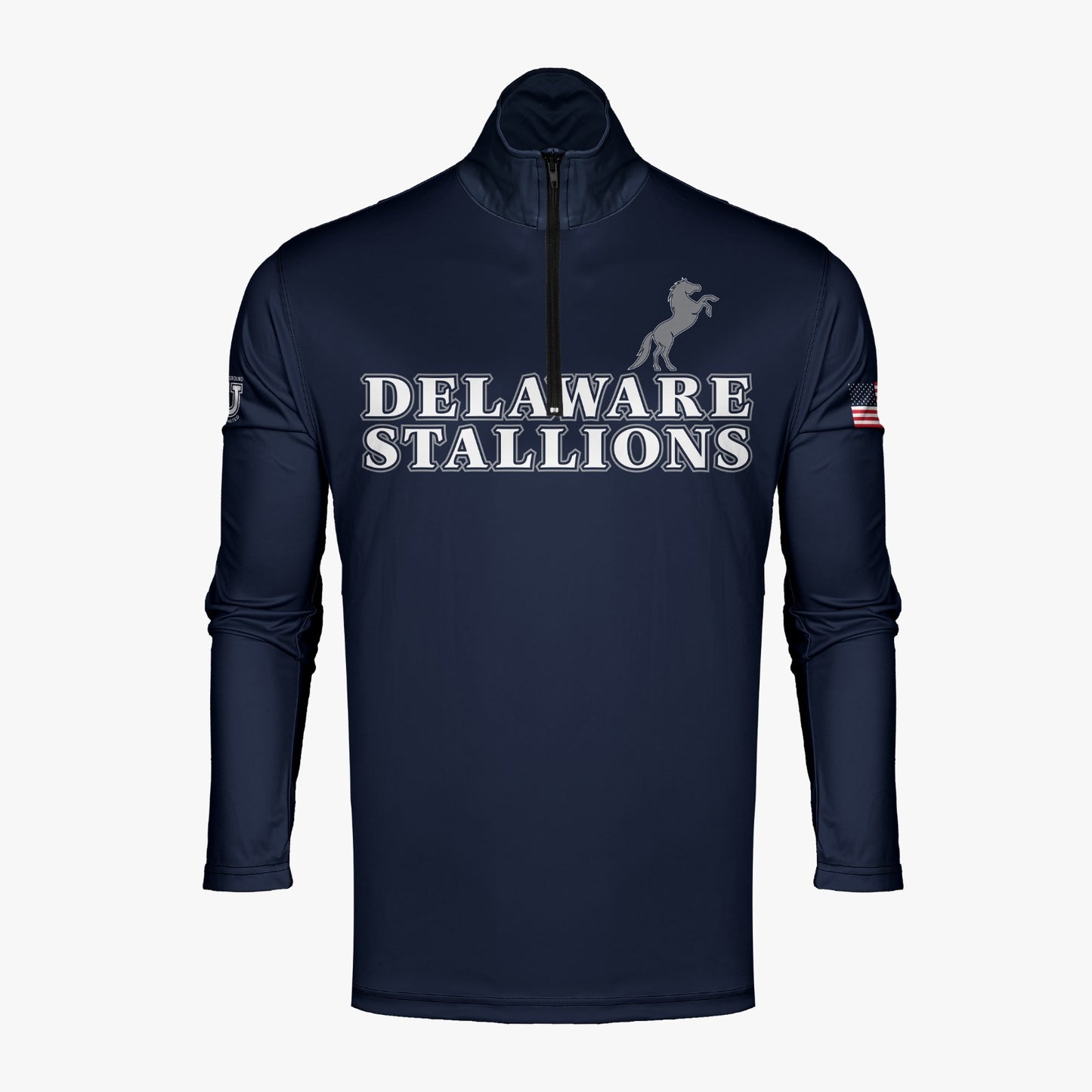 DE Stallions Dri Tech Performance 1/4 Zip Pullover ~ Stallion on Left Chest *Blue*