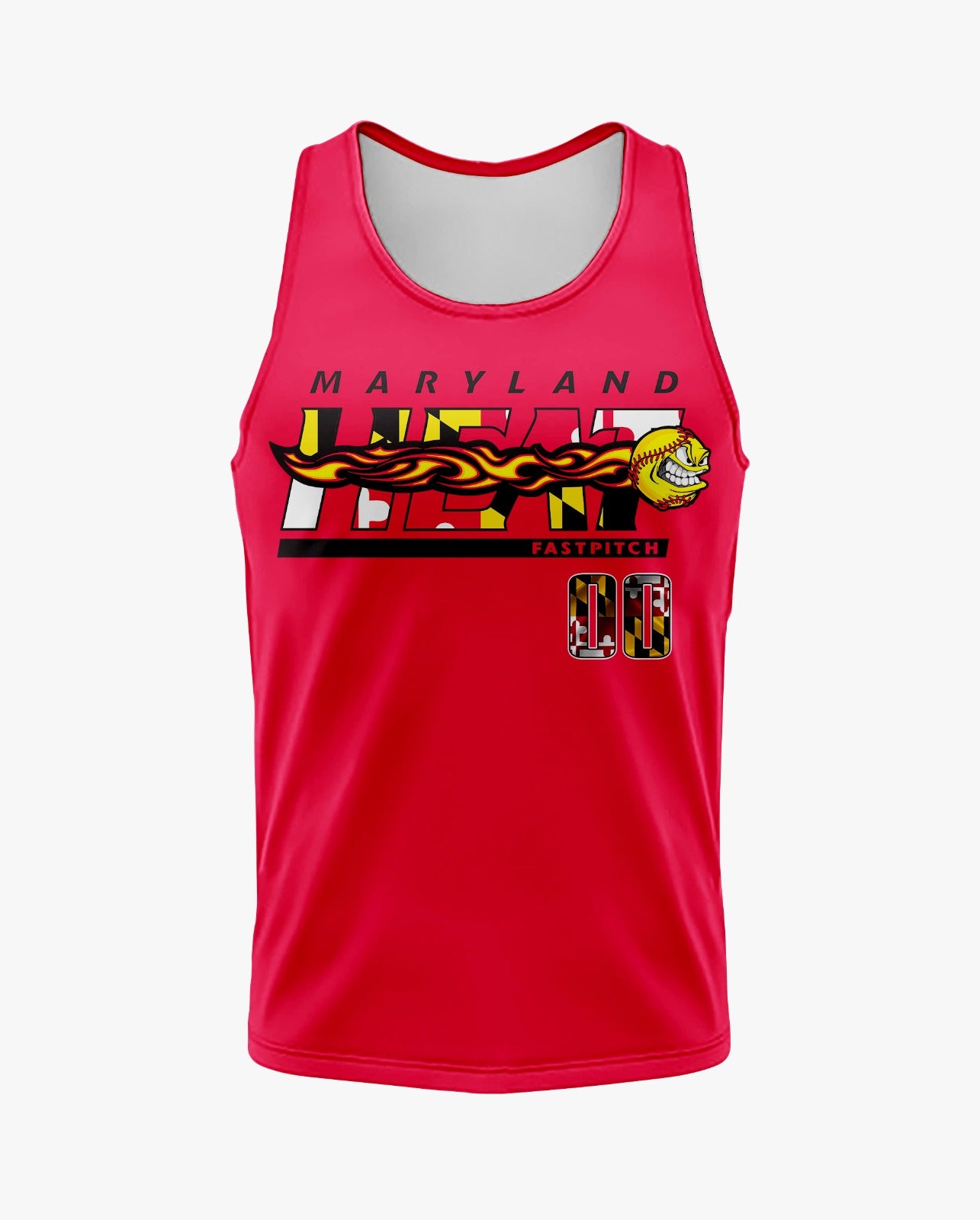 Maryland Heat Dri Tech Tank Top ~ Red Maryland Flag