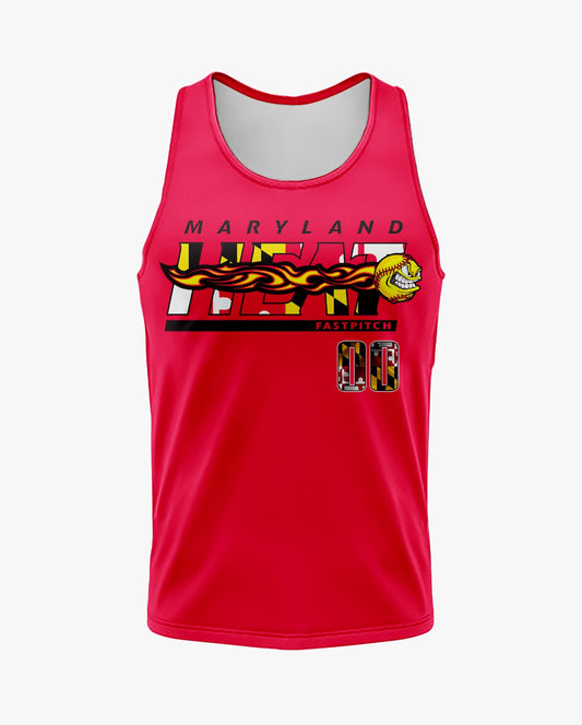 Maryland Heat Dri Tech Tank Top ~ Red Maryland Flag