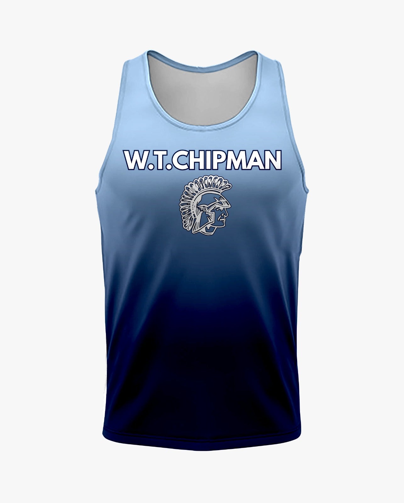 W.T. Chipman Dri Tech Tank Top ~ Columbia Ombre "Home of the Spartans"