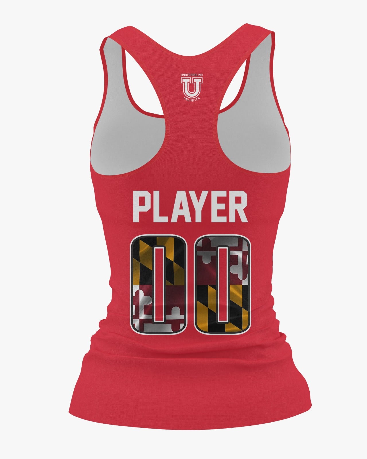 Maryland Heat Dri Tech Women's Razorback ~ Red Maryland Flag