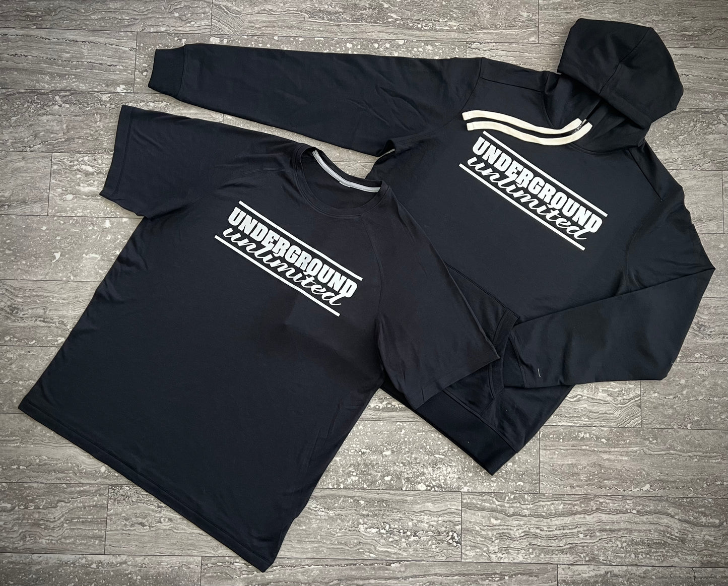 Underground Unlimited Adult Midweight Soft Hoodie ~ Black with Reflective Wording
