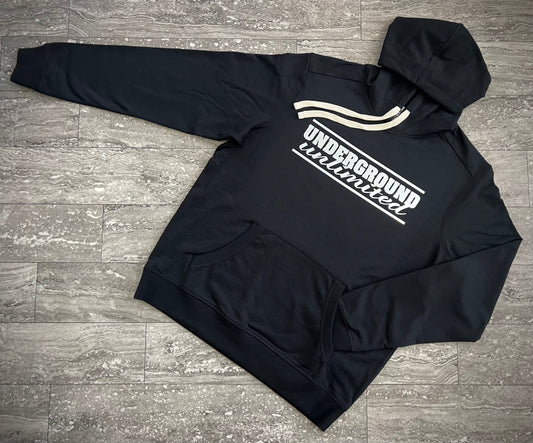 Underground Unlimited Adult Midweight Soft Hoodie ~ Black with Reflective Wording