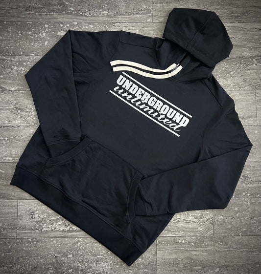 Underground Unlimited Adult Midweight Soft Hoodie ~ Black with Reflective Wording
