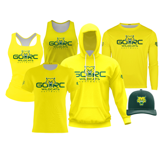 GORC Wildcats Softball Performance Dri Tech Design ~ Player Jersey Replica {Solid Yellow}