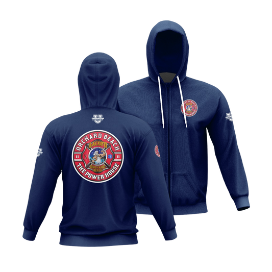 Orchard Beach Performance Full-Zip Hoodie ~ Round Logo (Navy)