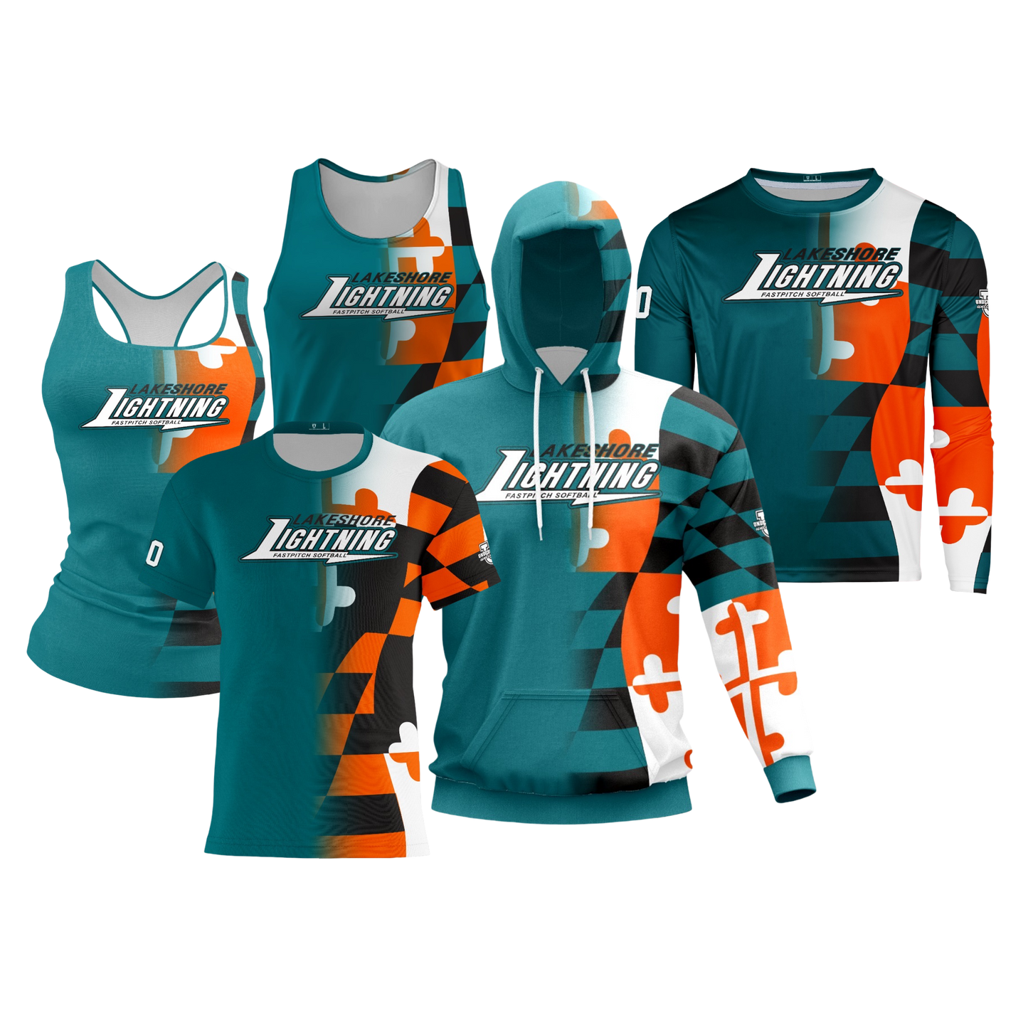 Lakeshore Performance Dri Tech Apparel ~ Jersey Replica 2025 {Teal Flag Fade}