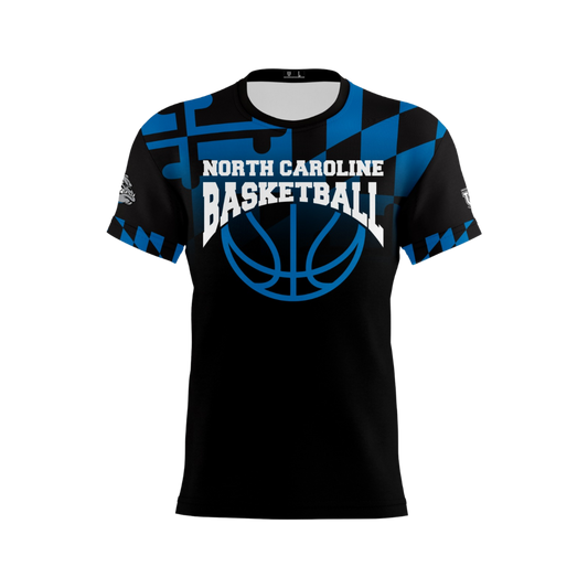 North Caroline Performance Apparel ~ NC Basketball {Black MD Flag Fade}