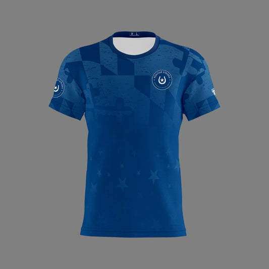 Positive Strides "Spring Classic" Performance Dri Tech Shirt ~ Navy Maryland Fade