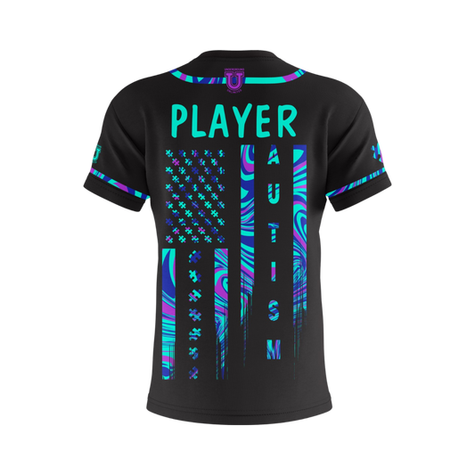 Team Autism Performance Apparel ~ Black Flo Puzzle