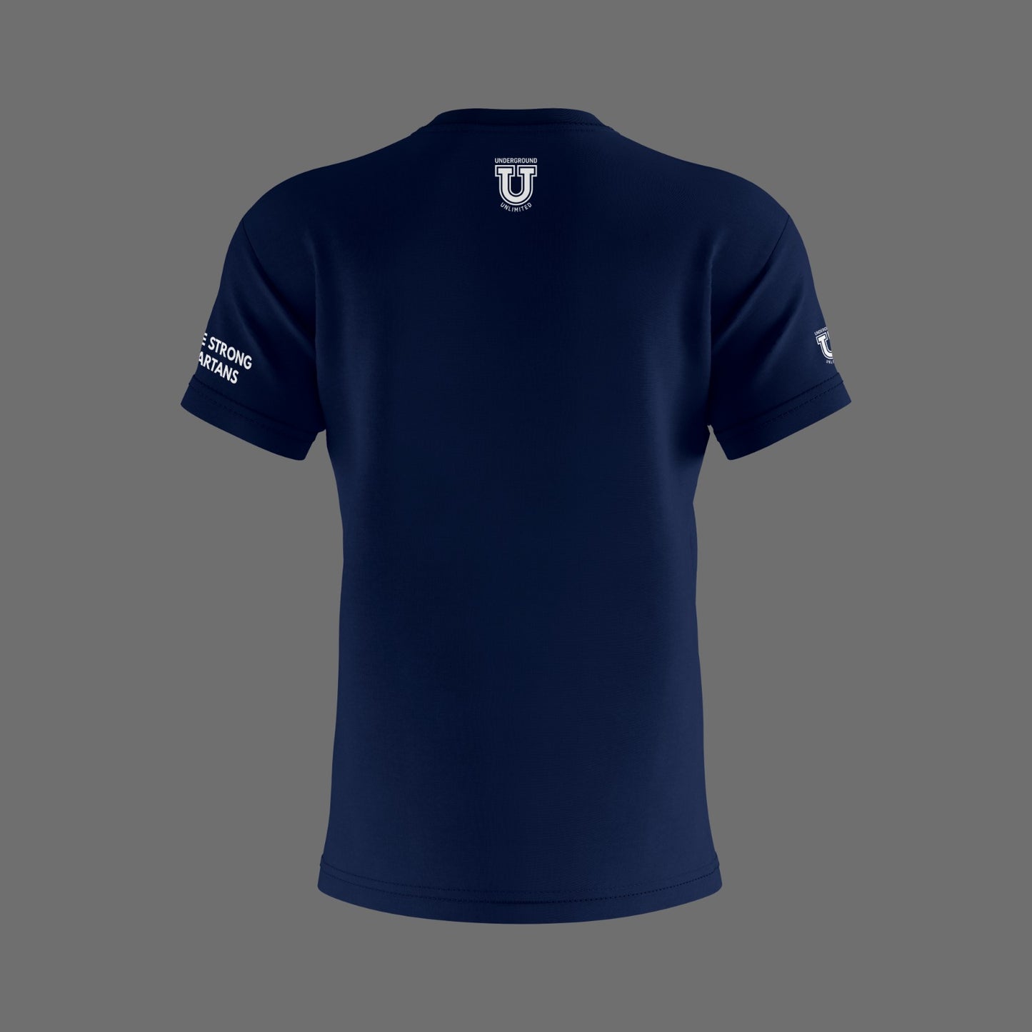 W.T. Chipman Dri Tech Shirt ~ Spartan Script Navy "Only the Strong are Spartans"