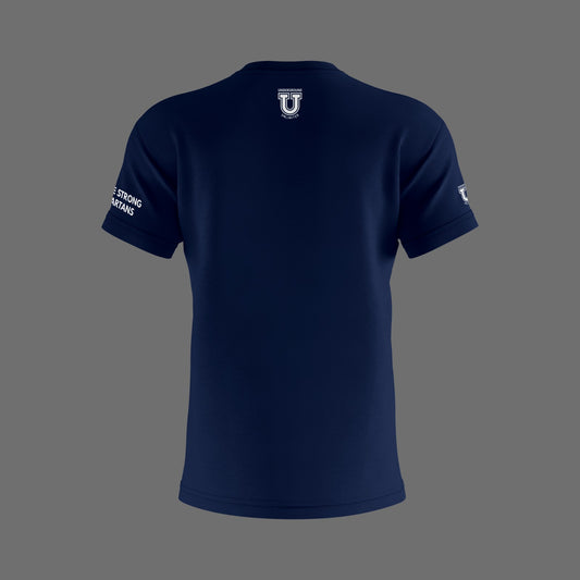 W.T. Chipman Dri Tech Shirt ~ Spartan Script Navy "Only the Strong are Spartans"
