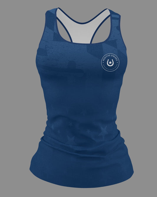 Positive Strides "Spring Classic" Performance Dri Tech Razorback ~ Navy Maryland Fade