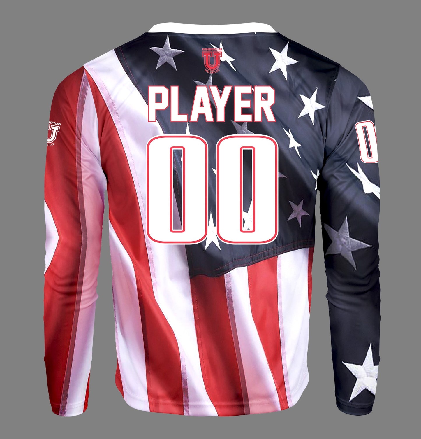 Maryland Heat Pro Performance Long Sleeve ~ White USA Flag
