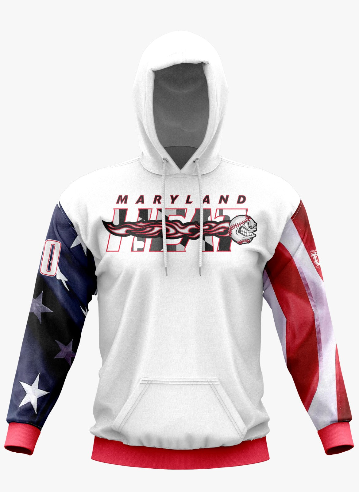 Maryland Heat Performance Hoodie ~ White USA Flag