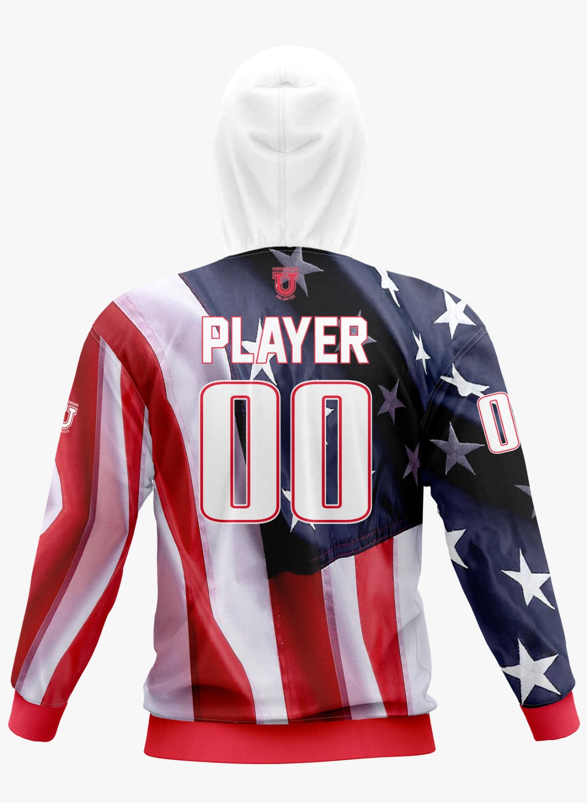 Maryland Heat Performance Hoodie ~ White USA Flag