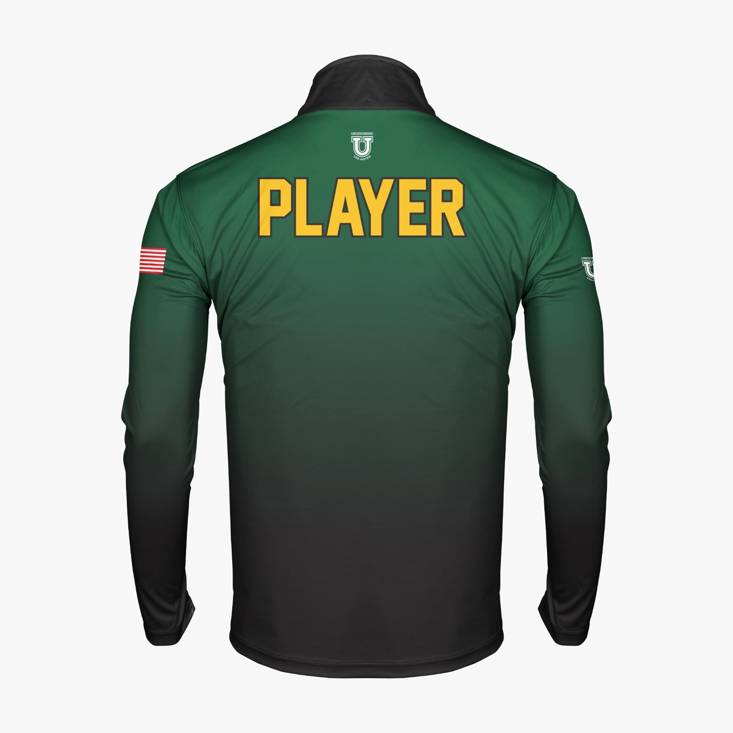 QA Dri Tech Performance 1/4 Zip Pullover ~ Green to Black Fade