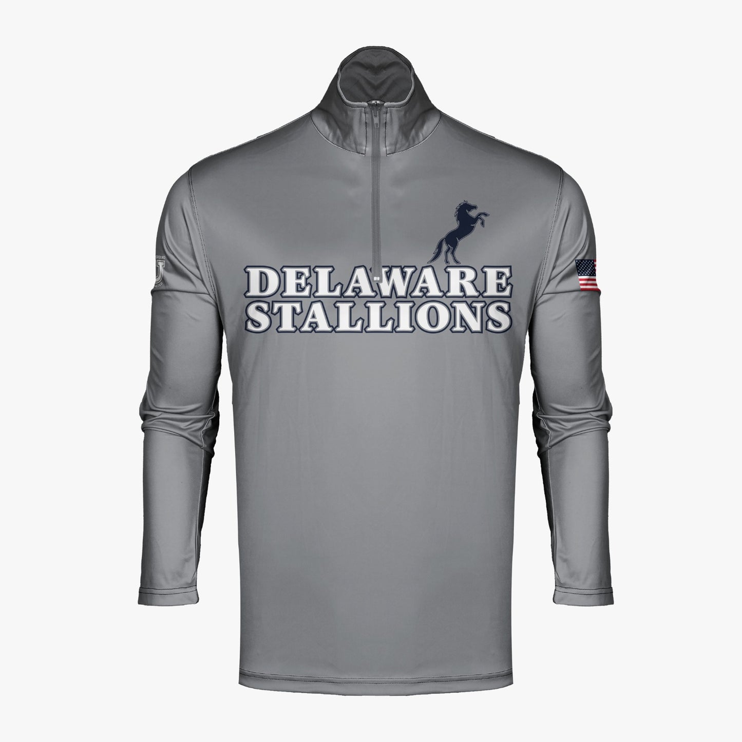 DE Stallions Dri Tech Performance 1/4 Zip Pullover ~ Stallion on Left Chest *Grey*