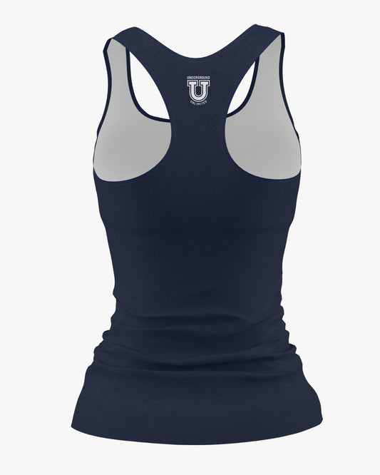 W.T. Chipman Dri Tech Women's Razorback ~ C Logo Left Chest {Navy}