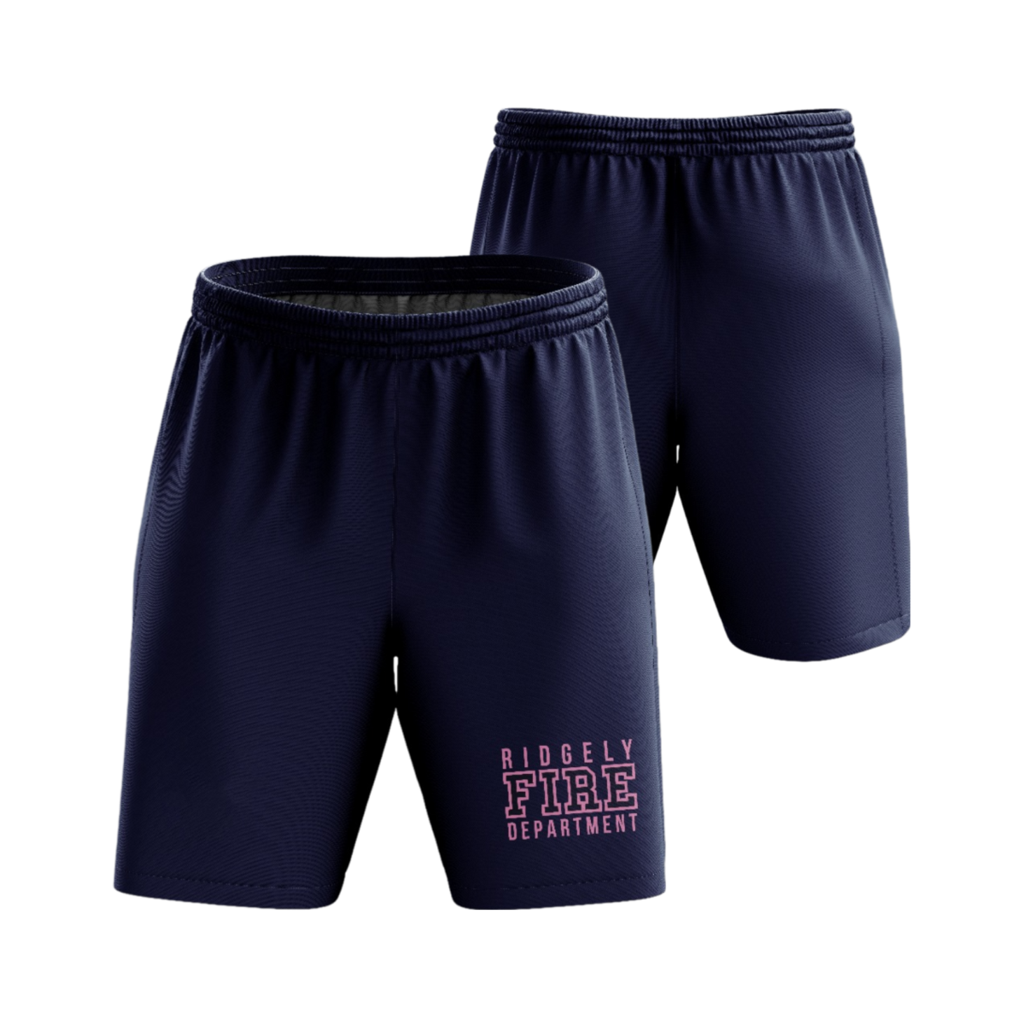 RVFD Dri Tech Stretch Training Shorts ~ Standard Blues {BCA Pink}