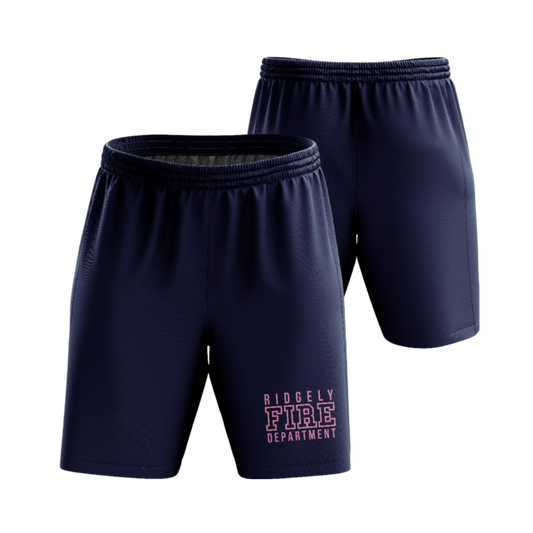 RVFD Dri Tech Stretch Training Shorts ~ Standard Blues {BCA Pink}
