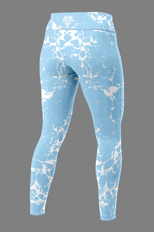 Women's Underground Performance Leggings ~ Marbled Sky Blue