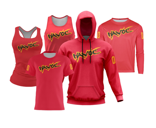 HAVOC Performance Dri Tech Apparel ~ Solid Red