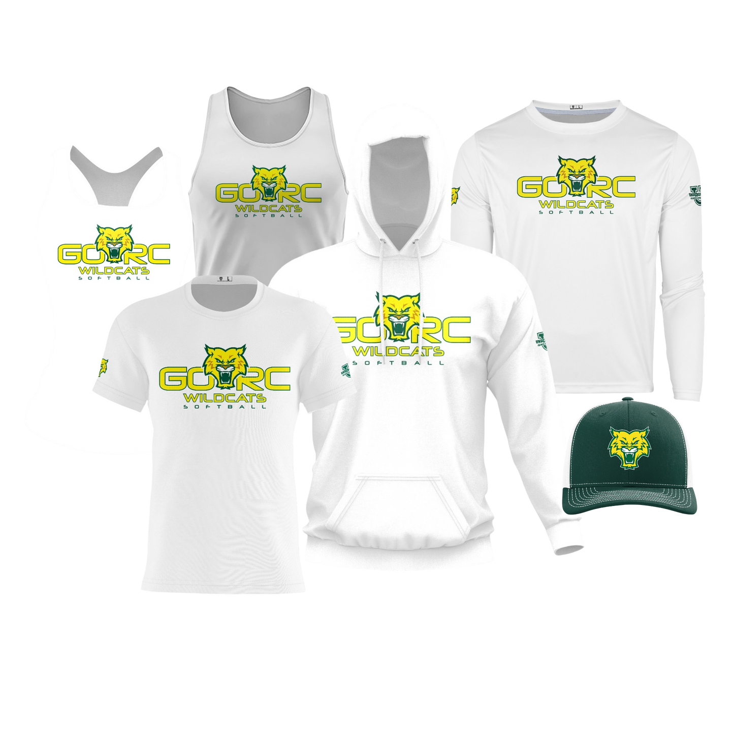 GORC Wildcats Softball Performance Dri Tech Design ~ Player Jersey Replica {Solid White}